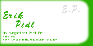 erik pidl business card